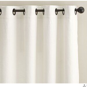 Pottery Barn Emery Linen Ivory Curtain Panel w Antique Bronze Grommets 50 x 96